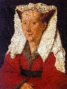 Jan Van Eyck Portrait of Margarete van Eyck oil on canvas